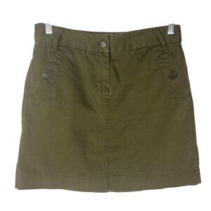 J. Crew 4 Olive Army Green Classic Twill Chino Skirt Casual